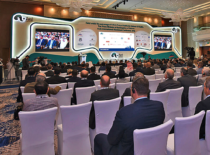 Attendees listening to a speech at Arabal Conference