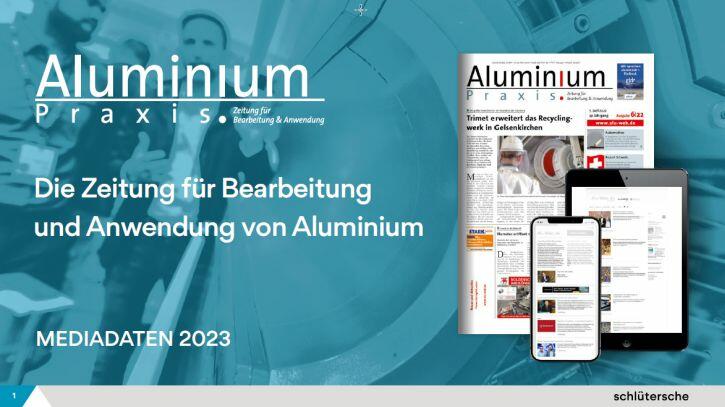 Titelseite der Mediadaten Aluminium Praxis für 2023